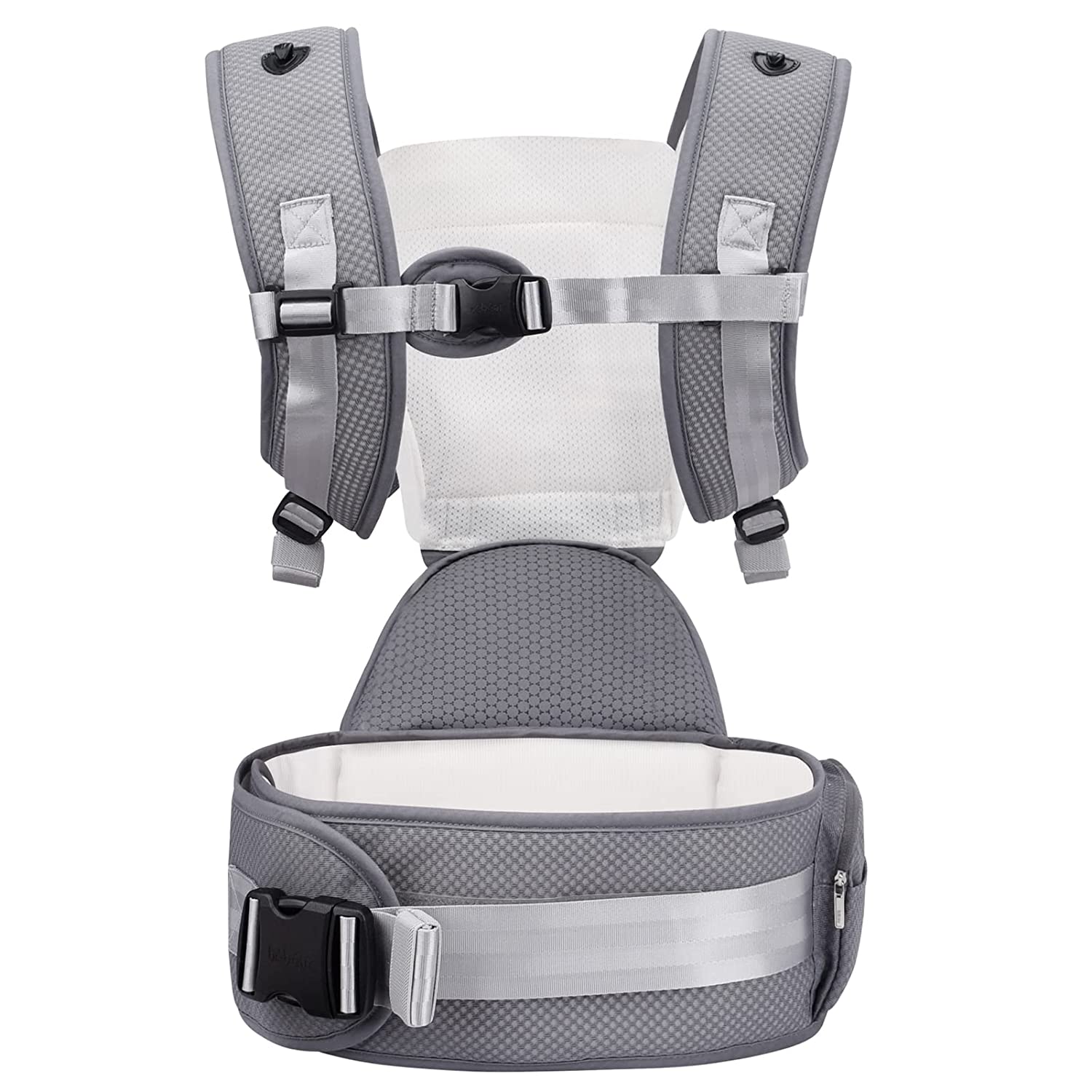Bebamour Baby Carrier Front and Back Carry Baby to Toddler Baby Hip Carrier with Head Hood & 3 Pieces Teething Pads (Light Green) - Image 6
